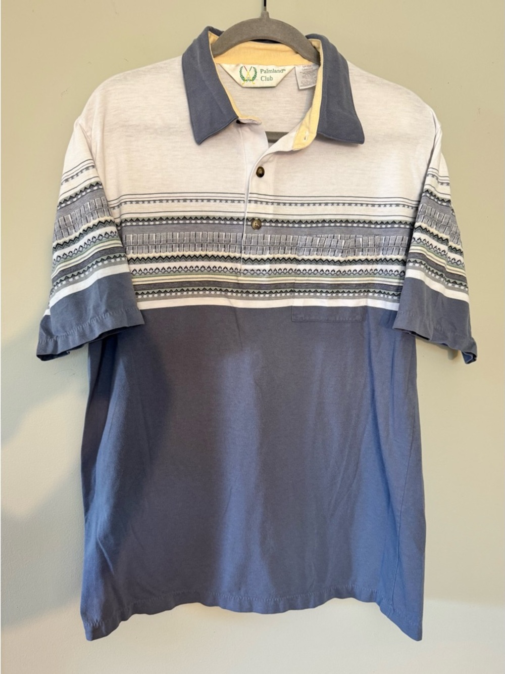 Palmland Club Vintage Men’s Striped Golf Polo Shirt Single Stitch 80’s 90’s - L